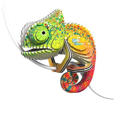 Eugy 3D Modèle: ANIMAL DE LA FORÊT / CAMÉLÉON 7.1x5.4x7.5cm, en carton, en boîte, 6+