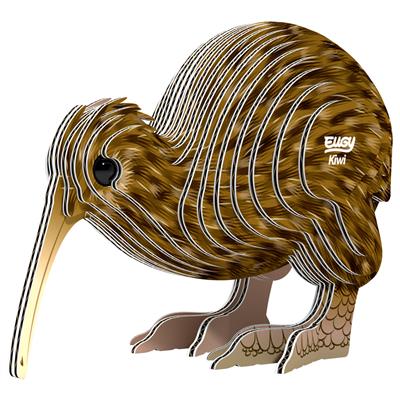 Eugy 3D Modèle: OISEAU / KIWI 8,2x4,8x6,3cm, en carton, en boîte, 6+