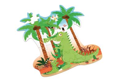 Scratch Puzzle 36pcs: CONTOUR PUZZLE/CROCODILE 49x47.4x0.25cm, en boîte forme 28.7x22.3x6.5cm, 3+