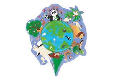 Scratch Puzzle Compact 45pcs: CONTOUR PUZZLE/MONDE 33x28,7cm, en boîte forme 16x16x4cm, 4+