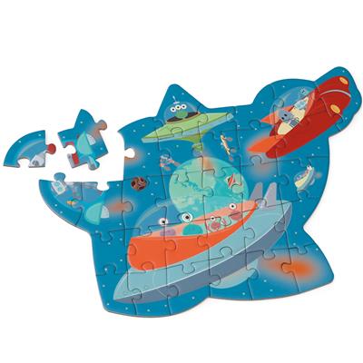 Scratch Puzzle Compact 31pcs: CONTOUR PUZZLE/ESPACE 32,6x23,5cm, en boîte forme 16x16x4cm, 3+