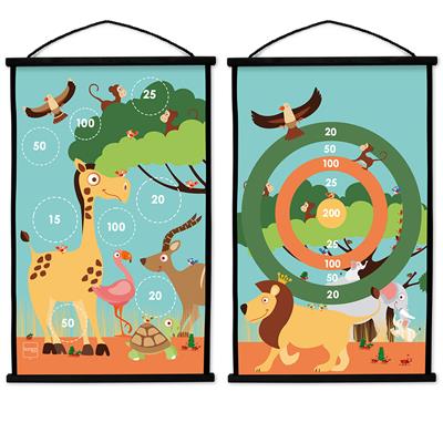 Scratch Active Play: START TO DART Safari 38x60cm, imprimé en double face, avec 6 fléchettes à ventouse, en boîte, 5+