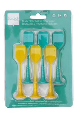 Scratch Active Play: FLÉCHETTES MAGNÉTIQUES - SET Bleu/Jaune diam.2.5x9cm, set de 6pièces, dans un sachet, 5+