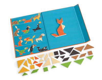 Scratch Livre EduLogic: ANIMAUX TANGRAM 18,2x25,6x1,3cm (plié), 51,5x25,6x1cm (déplié), magnétique, 4+