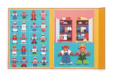 Scratch Livre EduLogic: Mix&Match/HABILLE TON OURS 18,2x25,6x1,3cm (plié), 51,5x25,6x1cm (déplié), magnétique, 3+