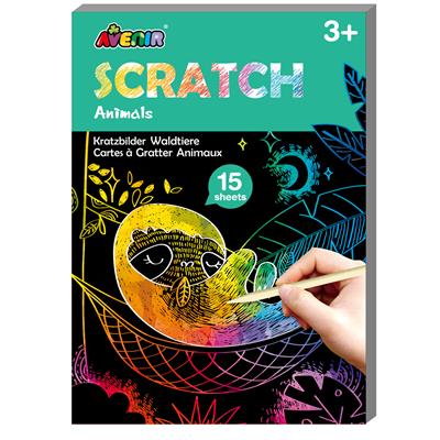 Avenir Scratch: ART BOOK MINI A6 /ANIMAUX SAUVAGES 10x0.5x14cm, 15 pièces, 3+