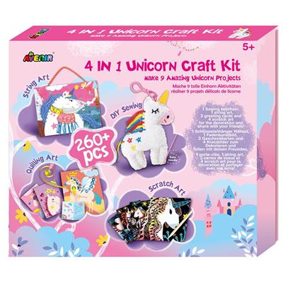 Avenir Kit d'Activité 4-en-1: SET DE LICORNE avec 9 projects, en boîte, 5+